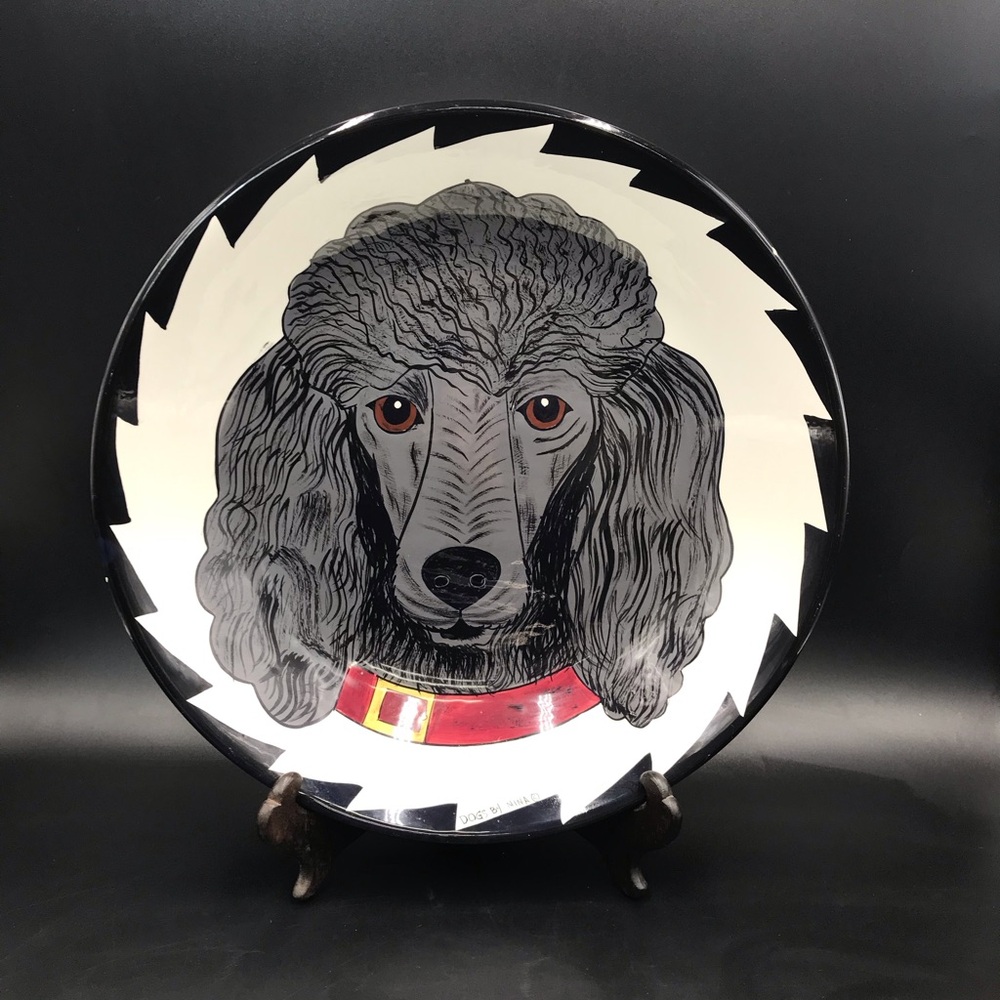Dogs By Nina 12" Large Serving Centerpiece Bowl Black Standard Poodle‎